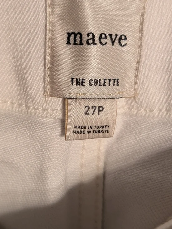 Maeve By Anthropologie Colette White Classic Cropped Jeans..27P. nwot - Picture 3 of 3